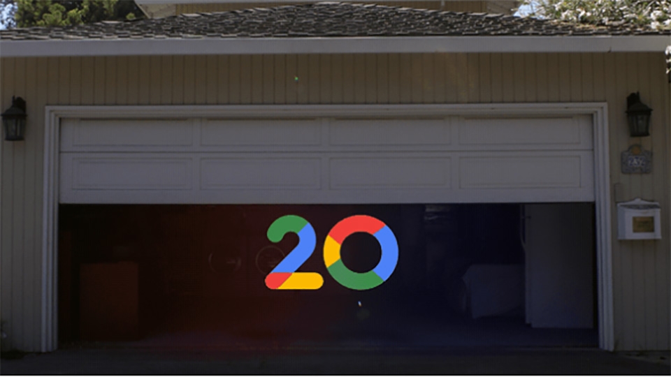 구글 공식 블로그에 올라온 20주년 기념 차고모습 (화면 캡쳐)