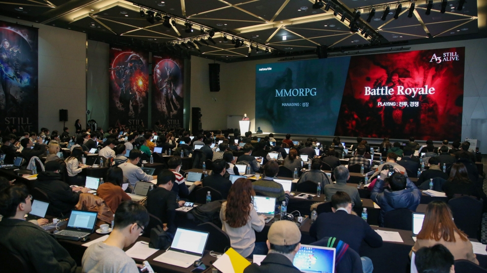 넷마블이 모바일 최초배틀로얄 MMORPG ‘A3: 스틸얼라이브’ 미디어 쇼케이스를 개최했다. (사진=넷마블)