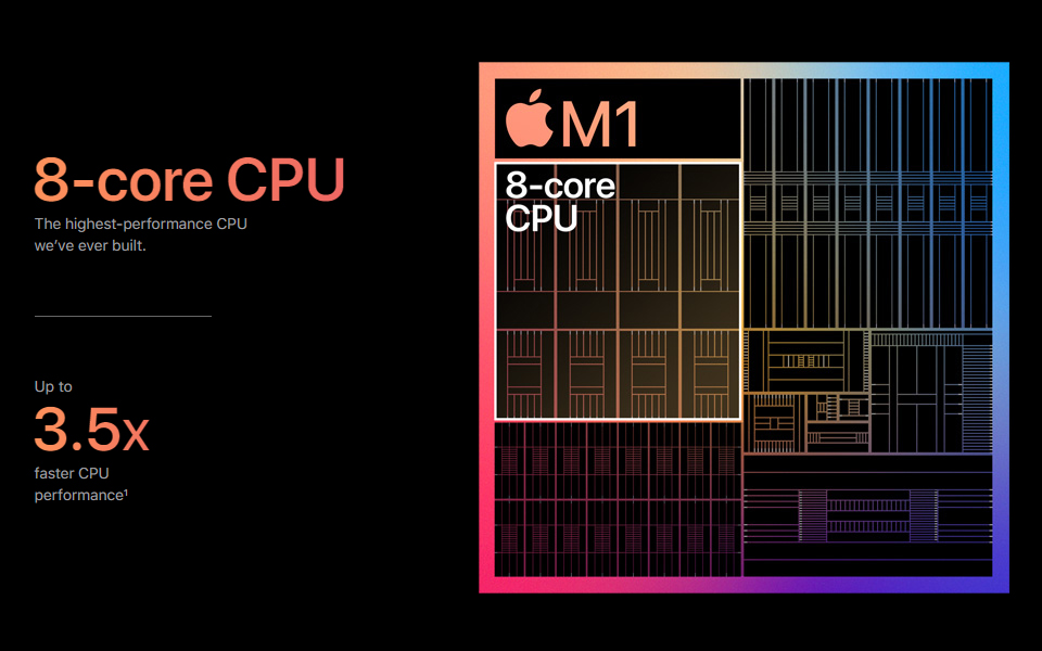 애플의 자체 개발 SoC(시스템온칩) ‘M1’ (사진=애플)