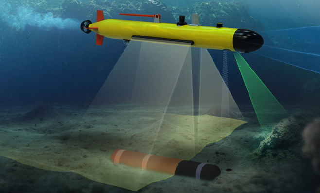 수중자율기뢰탐색체(AUV,Autonomous Underwater Vehicle) 개념도 (사진=LIG넥스원)