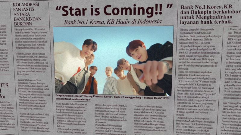 KB국민은행은 방탄소년단이 광고 모델인 인도네시아 현지 광고를 공개했다고 28일 밝혔다. (사진=KB국민은행)