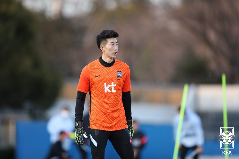 지난 3월 남자축구국가대표팀 조현우가 한일 친선경기를 앞두고 훈련하고 있다. (사진=뉴시스/대한축구협회 제공)