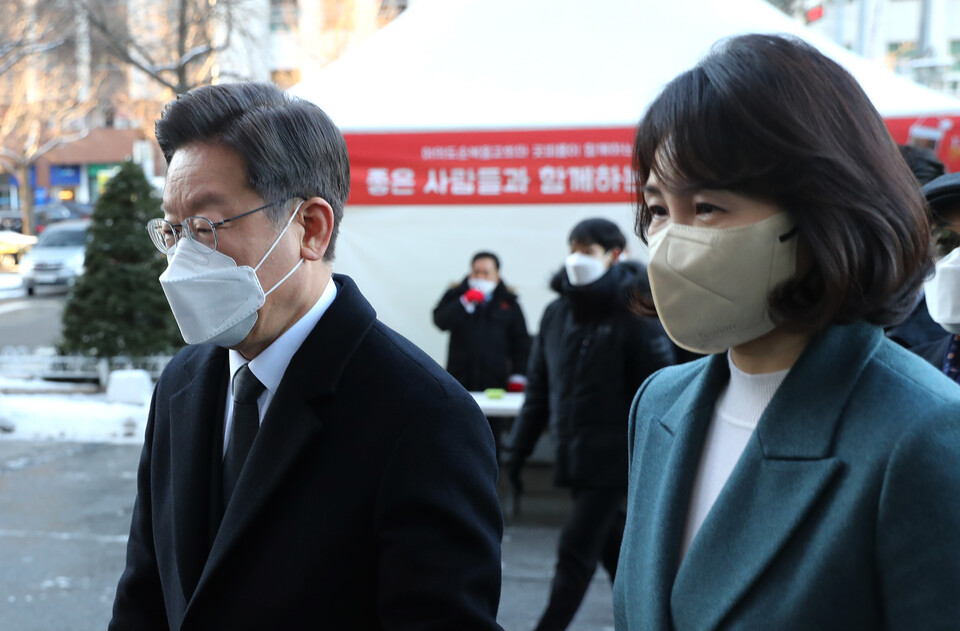 이재명 더불어민주당 대선 후보와 부인 김혜경 씨. (사진=뉴시스/국회사진기자단)