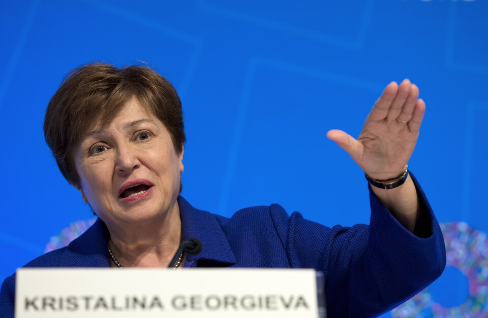 13일(현지시간) 크리스탈리나 게오르기에바 국제통화기금(IMF) 총재가 러시아의 채무불이행(디폴트) 전망이 우려된다고 예측했다. (사진 제공=뉴시스)