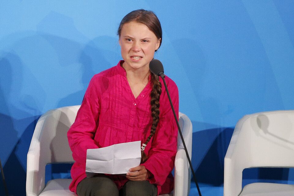 스웨덴의 소녀 환경운동가 그레타 툰베리가 지난 2019년 미국 뉴욕의 유엔본부에서 열린 기후행동정상회의에서 연설하고 있다. (사진=AP/뉴시스)