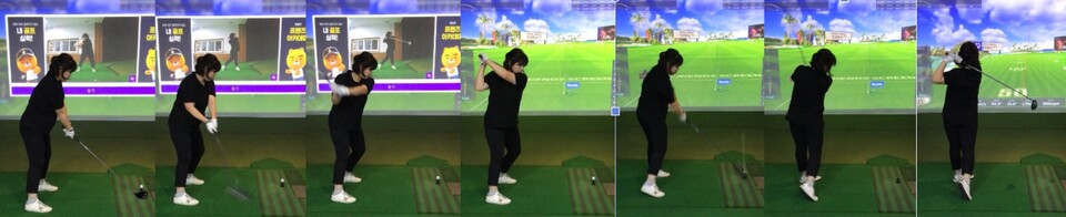 박채영 씨의 연속 스윙