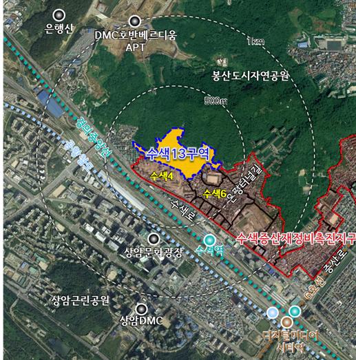 서울 은평구 수색동 341-6번지 일대 수색13재정비촉진구역에는 초등학교가 들어선다. [위치도=서울시]