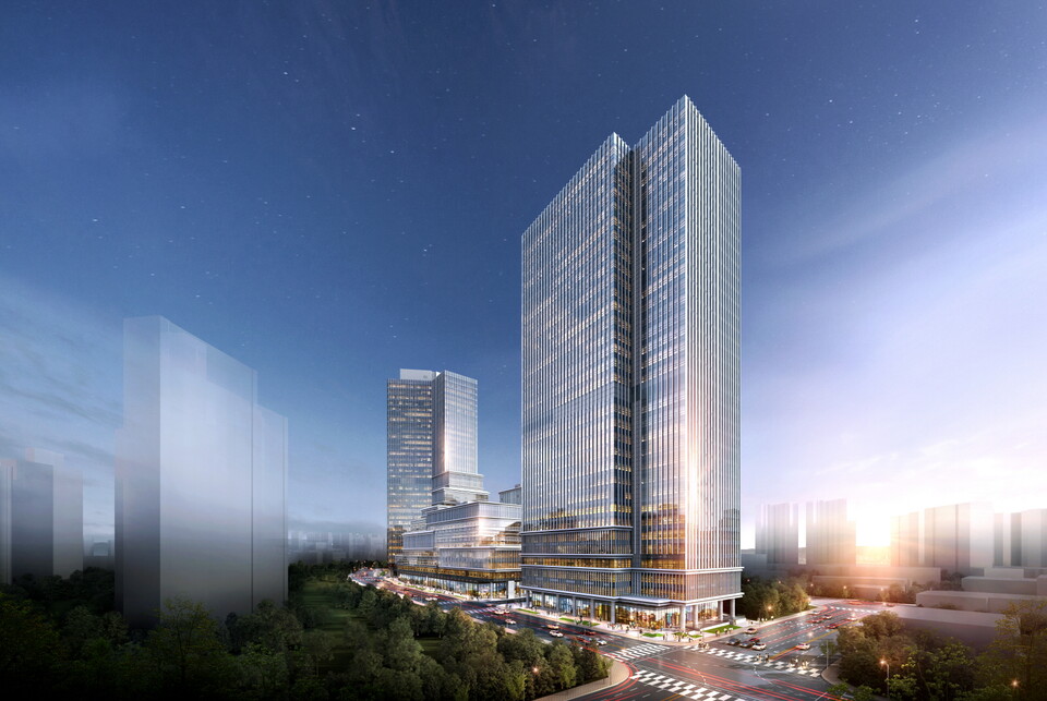 현대엔지니어링의 하이엔드 업무시설 '신광교 클라우드 시티' 조감도. [사진=현대엔지니어링]
