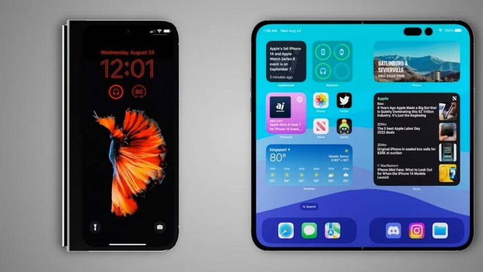 애플 폴더블 아이폰 예상 이미지. [사진=폰아레나]