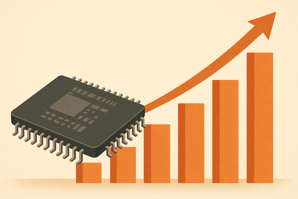 반도체 가격 급등 영향으로 10월 생산자물가가 전월 대비 0.2% 상승했다. [사진=ChatGPT]